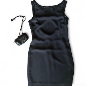 Laundry By Shelli Segal Black Mini Dress with Sequin Trim